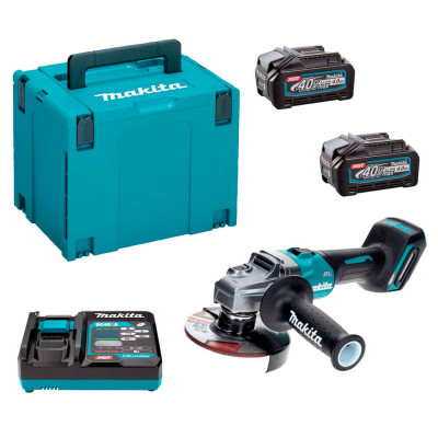 Аккумуляторная угловая шлифмашина Makita GA008GM201, 2 акб BL4040 XGT, з/у DC40RA в MakPac