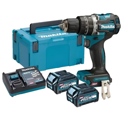 Аккумуляторная ударная дрель-шуруповерт Makita XGT 40 V MAX HP002GA201, 2 акб 36V 2Ah и з/у, в кейсе Mbox2
