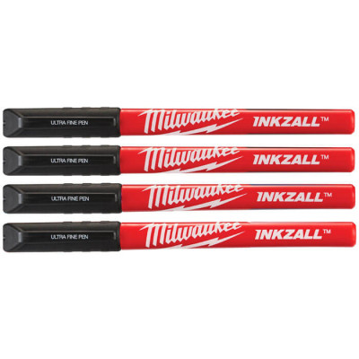 Набор ручек с тонким наконечником Milwaukee Inkzall, 4 шт