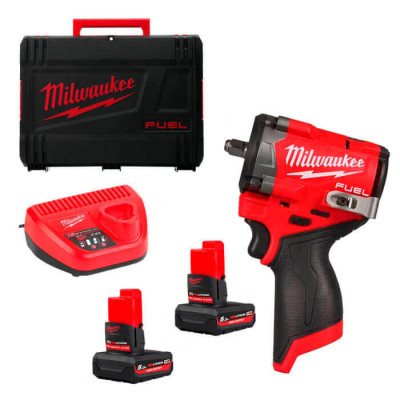Акумуляторний ударний гайковерт Milwaukee M12 FCIWF38G3-502X, 2 акб M12 HB5, з/п С12 С, кейс HD