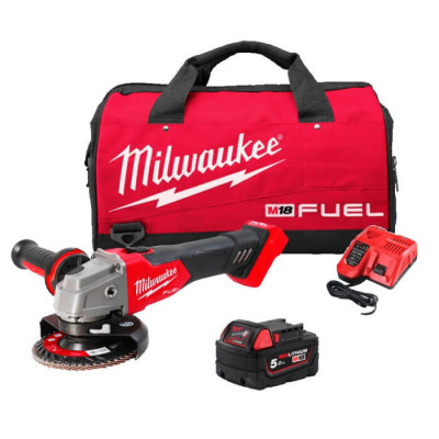 Аккумуляторная угловая шлифмашина Milwaukee M18 FSAG125X-501BRF, 1 акб M18 B5, з/у M12-18 FC, сумка