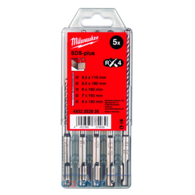 Набор буров Milwaukee SDS-Plus MX4 GB, 5 шт