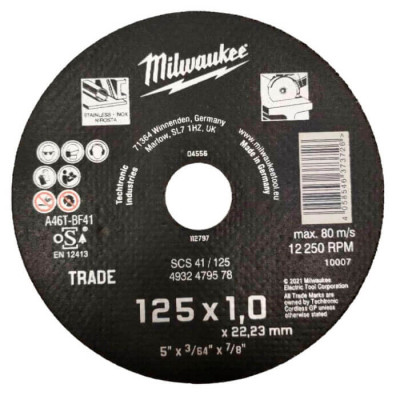 Круг отрезной по металлу Milwaukee SCS 41 Trade 125х1 мм