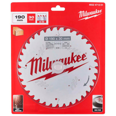 Пиляльний диск по деревині Milwaukee 190х1.6х30 мм 36T