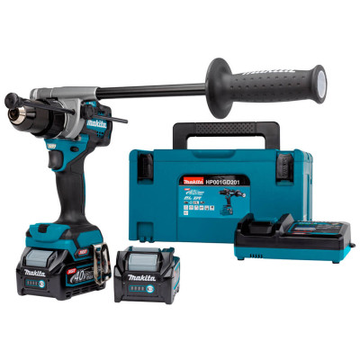Аккумуляторная ударная дрель-шуруповерт Makita XGT 40 V MAX HP001GD201, 2 акб BL4025, з/у DC40RA, кейс Makpac