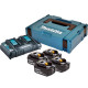 Набор аккумуляторов LXT Makita 4 акб 18В BL1840B, з/у DC18RD, кейс Makpac 3