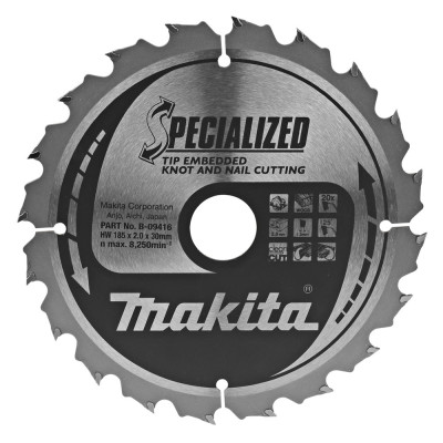 Пильный диск по древесине с гвоздями Makita Specialized 185x30 мм, 20Т