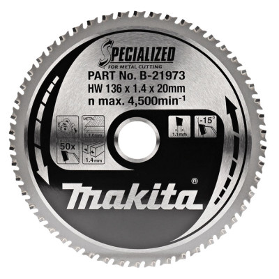 Пильный диск по металлу Makita Specialized 136x20 мм, 50Т
